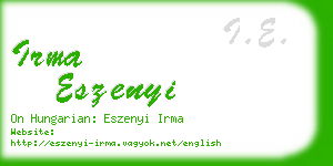 irma eszenyi business card
